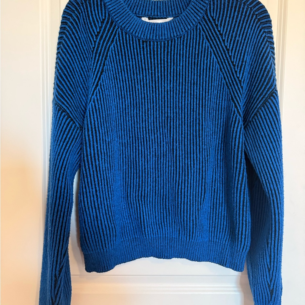 No Boundaries Vibrant Blue Ribbed Sweater